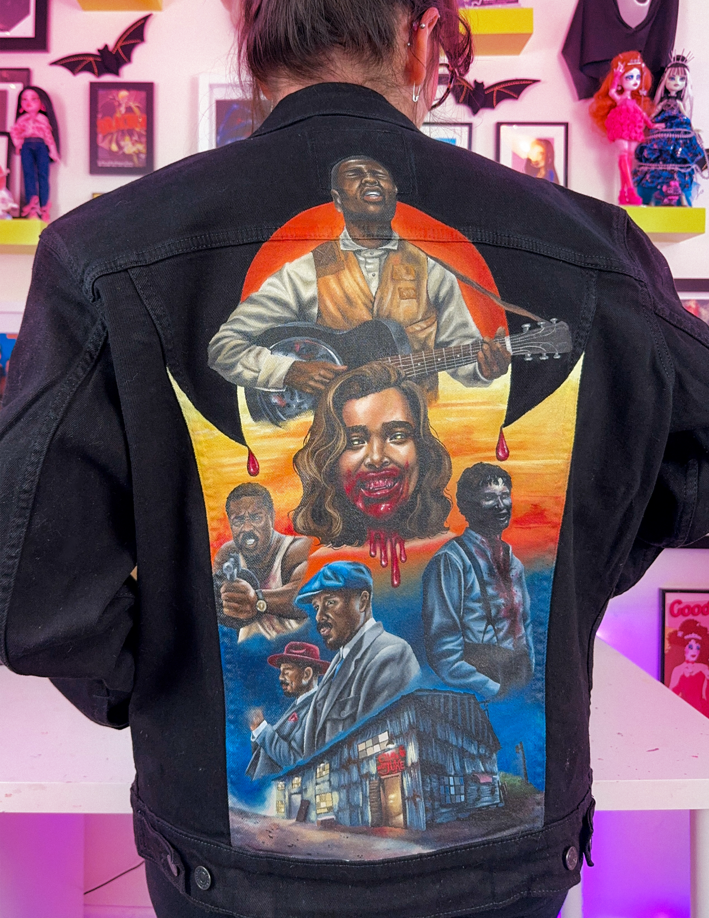 Sinners Hand Painted Denim Jacket